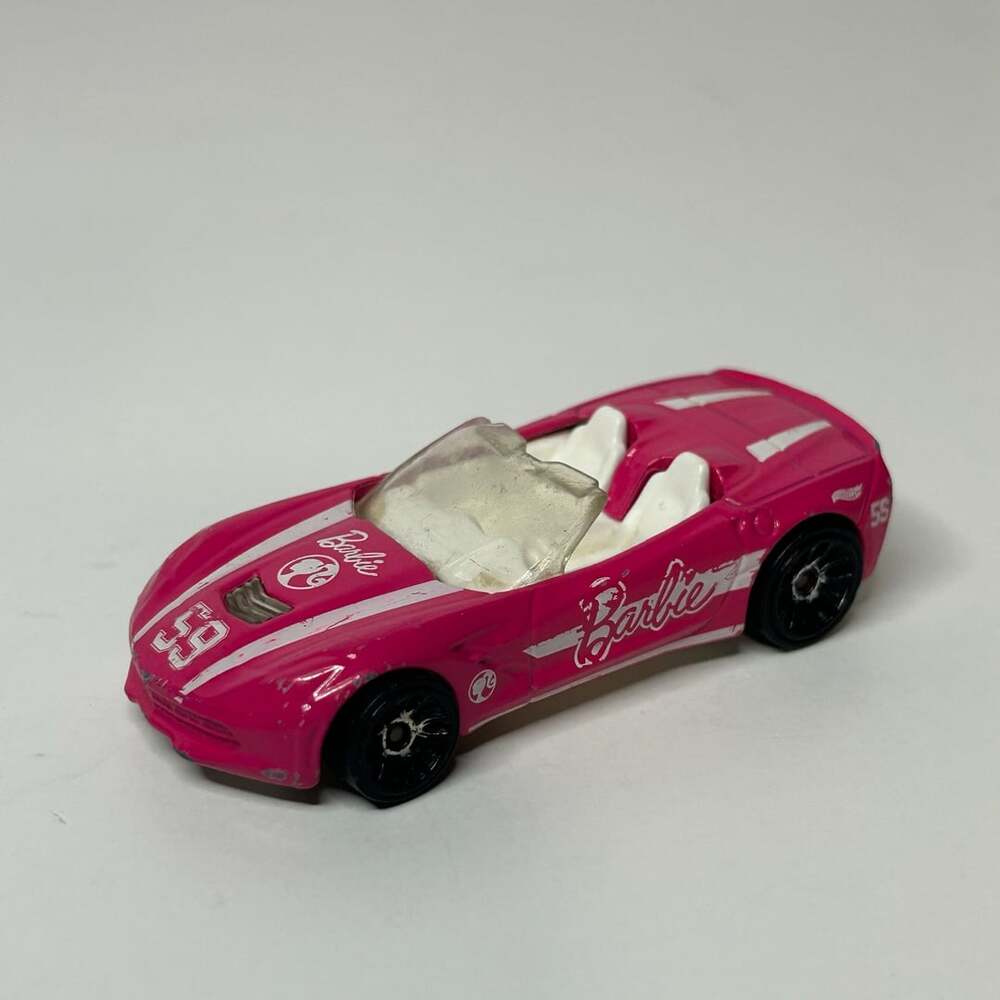 Hot Wheels Barbie '14 Corvette Stingray Pink Diecast Toy Car